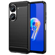Заредете изображение във визуализатора на галерията – Carbon Case case for Asus Zenfone 9 flexible silicone carbon cover black
