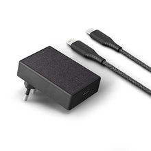 Заредете изображение във визуализатора на галерията – UNIQ Ład. siec. Votre Slim USB-C PD 18W MFI + kabel USB-C na lightning czarny/charcoal black
