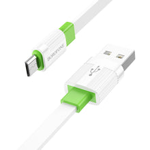 Заредете изображение във визуализатора на галерията – Borofone Cable BX89 Union - USB to Micro USB - 2,4A 1 metre white-green
