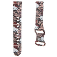 Заредете изображение във визуализатора на галерията – Hello Kitty Silicone Tags Graffiti strap universal 20mm - pink
