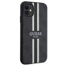 Заредете изображение във визуализатора на галерията – Guess GUHMN61P4RPSK iPhone 11 / Xr black/black hardcase 4G Printed Stripes MagSafe
