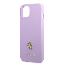 Заредете изображение във визуализатора на галерията – Guess GUHCP13SPS4MU iPhone 13 mini 5.4" purple/purple hardcase Saffiano 4G Small Metal Logo
