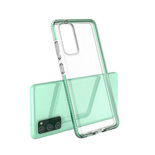 Заредете изображение във визуализатора на галерията – Spring Case clear TPU gel protective cover with colorful frame for Samsung Galaxy S21+ 5G (S21 Plus 5G) black - TopMag
