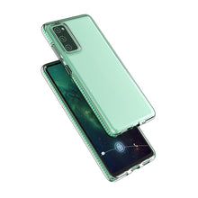 Заредете изображение във визуализатора на галерията – Spring Case clear TPU gel protective cover with colorful frame for Samsung Galaxy S21 Ultra 5G black - TopMag
