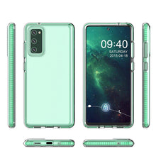 Заредете изображение във визуализатора на галерията – Spring Case clear TPU gel protective cover with colorful frame for Samsung Galaxy S21 Ultra 5G mint - TopMag
