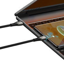 Заредете изображение във визуализатора на галерията – Baseus Glimmer Series cable with fast charging USB-C 480Mb/s PD 100W 1m black
