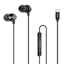 Заредете изображение във визуализатора на галерията – Remax in-ear headphones USB Type C remote control headset black (RM-560) - TopMag
