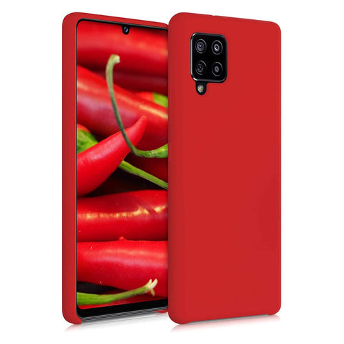Silicone Case Soft Flexible Rubber Cover for Samsung Galaxy A42 5G red - TopMag
