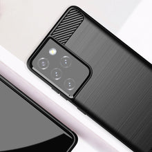 Заредете изображение във визуализатора на галерията – Carbon Case Flexible Cover TPU Case for Samsung Galaxy S21 Ultra 5G black - TopMag
