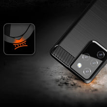 Заредете изображение във визуализатора на галерията – Carbon Case Flexible Cover TPU Case for Samsung Galaxy S21 Ultra 5G black - TopMag
