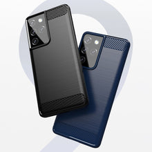 Заредете изображение във визуализатора на галерията – Carbon Case Flexible Cover TPU Case for Samsung Galaxy S21 Ultra 5G blue - TopMag
