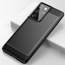 Заредете изображение във визуализатора на галерията – Carbon Case Flexible Cover TPU Case for Samsung Galaxy S21 Ultra 5G blue - TopMag
