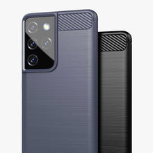Заредете изображение във визуализатора на галерията – Carbon Case Flexible Cover TPU Case for Samsung Galaxy S21 Ultra 5G blue - TopMag
