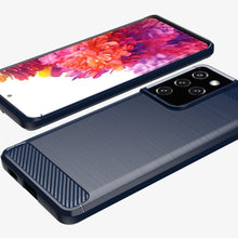 Заредете изображение във визуализатора на галерията – Carbon Case Flexible Cover TPU Case for Samsung Galaxy S21 Ultra 5G blue - TopMag

