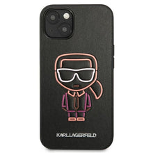 Заредете изображение във визуализатора на галерията – Original faceplate case KARL LAGERFELD KLHCP13MTUOK for iPhone 13 (Multipink IK / black)
