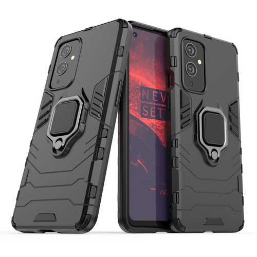 Ring Armor Case Kickstand Tough Rugged Cover for OnePlus 9 black - TopMag