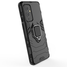 Заредете изображение във визуализатора на галерията – Ring Armor Case Kickstand Tough Rugged Cover for OnePlus 9 black - TopMag
