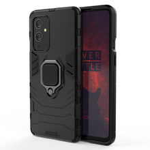 Заредете изображение във визуализатора на галерията – Ring Armor Case Kickstand Tough Rugged Cover for OnePlus 9 black - TopMag
