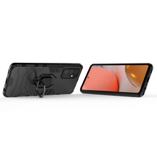 Заредете изображение във визуализатора на галерията – Ring Armor Case Kickstand Tough Rugged Cover for Samsung Galaxy A72 4G black - TopMag
