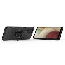 Заредете изображение във визуализатора на галерията – Ring Armor Case Kickstand Tough Rugged Cover for Samsung Galaxy A12 / Galaxy M12 black - TopMag
