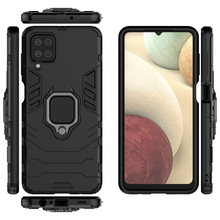 Заредете изображение във визуализатора на галерията – Ring Armor Case Kickstand Tough Rugged Cover for Samsung Galaxy A12 / Galaxy M12 black - TopMag
