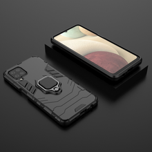 Заредете изображение във визуализатора на галерията – Ring Armor Case Kickstand Tough Rugged Cover for Samsung Galaxy A12 / Galaxy M12 black - TopMag
