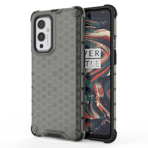 Honeycomb Case armor cover with TPU Bumper for OnePlus 9 black - TopMag