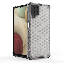 Заредете изображение във визуализатора на галерията – Honeycomb Case armor cover with TPU Bumper for Samsung Galaxy A12 / Galaxy M12 black - TopMag
