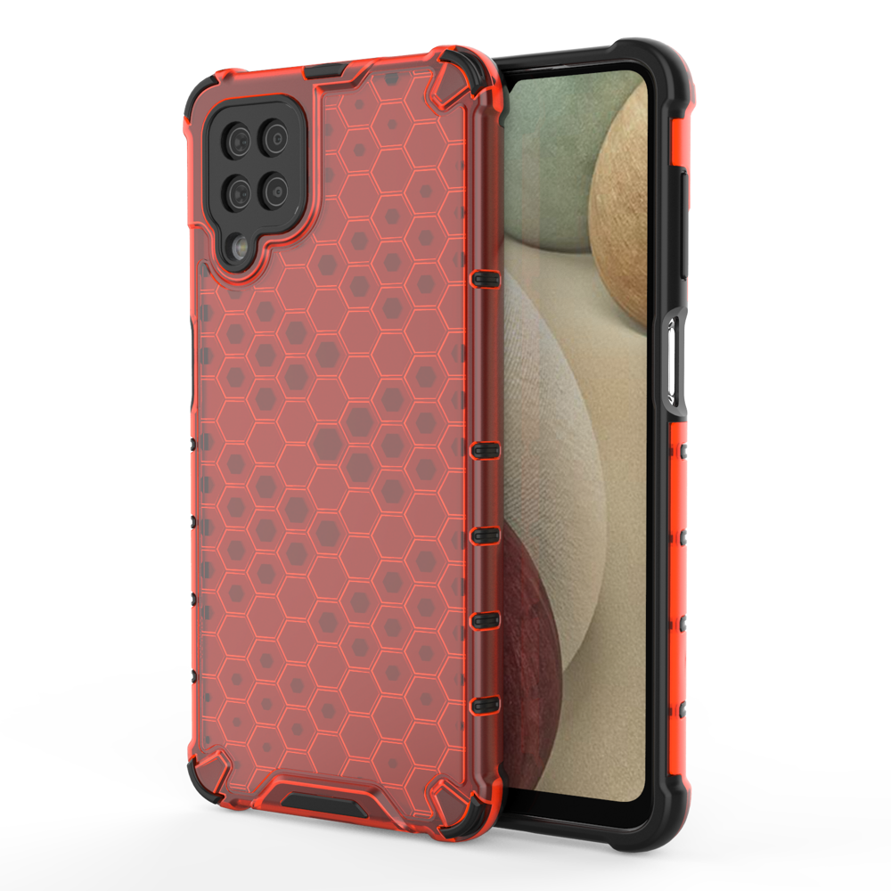Honeycomb Case armor cover with TPU Bumper for Samsung Galaxy A12 / Galaxy M12 red - TopMag