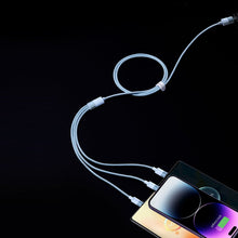 Заредете изображение във визуализатора на галерията – Baseus StarSpeed 3in1 cable USB-A - Micro-USB / Lightning / USB-C 3.5A 1.2m white
