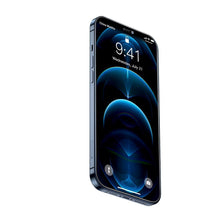 Заредете изображение във визуализатора на галерията – Baseus 2x Full screen 0,3 mm Anti Spy tempered glass with a frame iPhone 12 Pro / iPhone 12 (SGAPIPH61P-KS01) (case friendly) - TopMag
