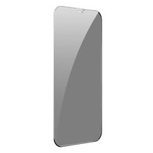 Заредете изображение във визуализатора на галерията – Baseus 2x Full screen 0,3 mm Anti Spy tempered glass with a frame iPhone 12 Pro / iPhone 12 (SGAPIPH61P-KS01) (case friendly) - TopMag
