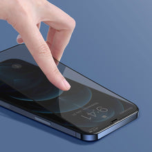 Заредете изображение във визуализатора на галерията – Baseus 2x Full screen 0,3 mm Anti Spy tempered glass with a frame iPhone 12 Pro / iPhone 12 (SGAPIPH61P-KS01) (case friendly) - TopMag
