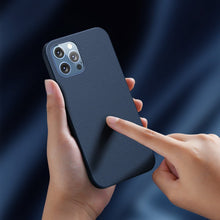 Заредете изображение във визуализатора на галерията – Baseus Magnetic Leather Case Soft PU leather Cover for iPhone 12 Pro Max blue (MagSafe compatible) - TopMag

