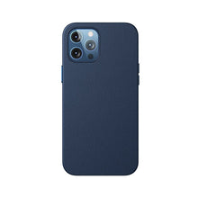 Заредете изображение във визуализатора на галерията – Baseus Magnetic Leather Case Soft PU leather Cover for iPhone 12 Pro Max blue (MagSafe compatible) - TopMag
