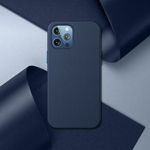 Заредете изображение във визуализатора на галерията – Baseus Magnetic Leather Case Soft PU leather Cover for iPhone 12 Pro Max blue (MagSafe compatible) - TopMag
