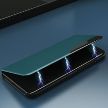 Заредете изображение във визуализатора на галерията – Eco Leather View Case elegant bookcase type case with kickstand for Samsung Galaxy A11 / M11 black - TopMag
