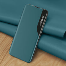Заредете изображение във визуализатора на галерията – Eco Leather View Case elegant bookcase type case with kickstand for Samsung Galaxy A11 / M11 black - TopMag
