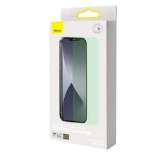 Заредете изображение във визуализатора на галерията – Baseus 2x 0,15 mm Eye Protection Full Coverage Green Tempered Glass Film with Anti Blue Light Filter for iPhone 12 mini (SGAPIPH54N-LP02) - TopMag
