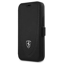 Заредете изображение във визуализатора на галерията – Ferrari FEOGOFLBKP12SBK iPhone 12 mini 5,4" czarny/black book Off Track Perforated - TopMag
