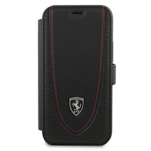 Заредете изображение във визуализатора на галерията – Ferrari FEOGOFLBKP12SBK iPhone 12 mini 5,4" czarny/black book Off Track Perforated - TopMag
