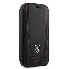 Заредете изображение във визуализатора на галерията – Ferrari FEOGOFLBKP12SBK iPhone 12 mini 5,4" czarny/black book Off Track Perforated - TopMag
