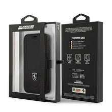 Заредете изображение във визуализатора на галерията – Ferrari FEOGOFLBKP12SBK iPhone 12 mini 5,4" czarny/black book Off Track Perforated - TopMag
