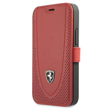 Заредете изображение във визуализатора на галерията – Ferrari FEOGOFLBKP12SRE iPhone 12 mini 5,4" czerwony/red book Off Track Perforated - TopMag
