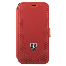 Заредете изображение във визуализатора на галерията – Ferrari FEOGOFLBKP12SRE iPhone 12 mini 5,4" czerwony/red book Off Track Perforated - TopMag
