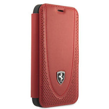 Заредете изображение във визуализатора на галерията – Ferrari FEOGOFLBKP12SRE iPhone 12 mini 5,4" czerwony/red book Off Track Perforated - TopMag
