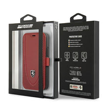 Заредете изображение във визуализатора на галерията – Ferrari FEOGOFLBKP12SRE iPhone 12 mini 5,4" czerwony/red book Off Track Perforated - TopMag
