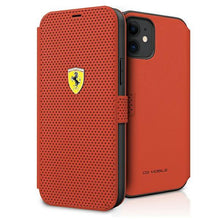 Заредете изображение във визуализатора на галерията – Ferrari FESPEFLBKP12SRE iPhone 12 mini 5,4" czerwony/red book On Track Perforated - TopMag
