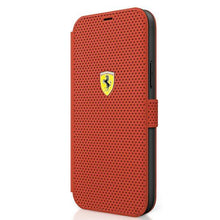 Заредете изображение във визуализатора на галерията – Ferrari FESPEFLBKP12SRE iPhone 12 mini 5,4" czerwony/red book On Track Perforated - TopMag
