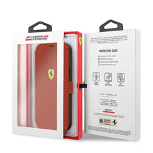 Заредете изображение във визуализатора на галерията – Ferrari FESPEFLBKP12SRE iPhone 12 mini 5,4" czerwony/red book On Track Perforated - TopMag
